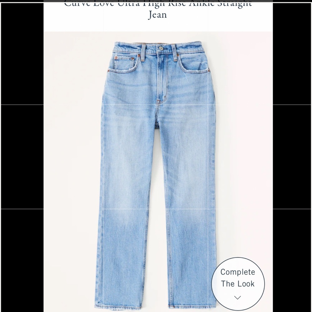 Abercrombie Curve Love Ultra High Rise Ankle Straight Jean